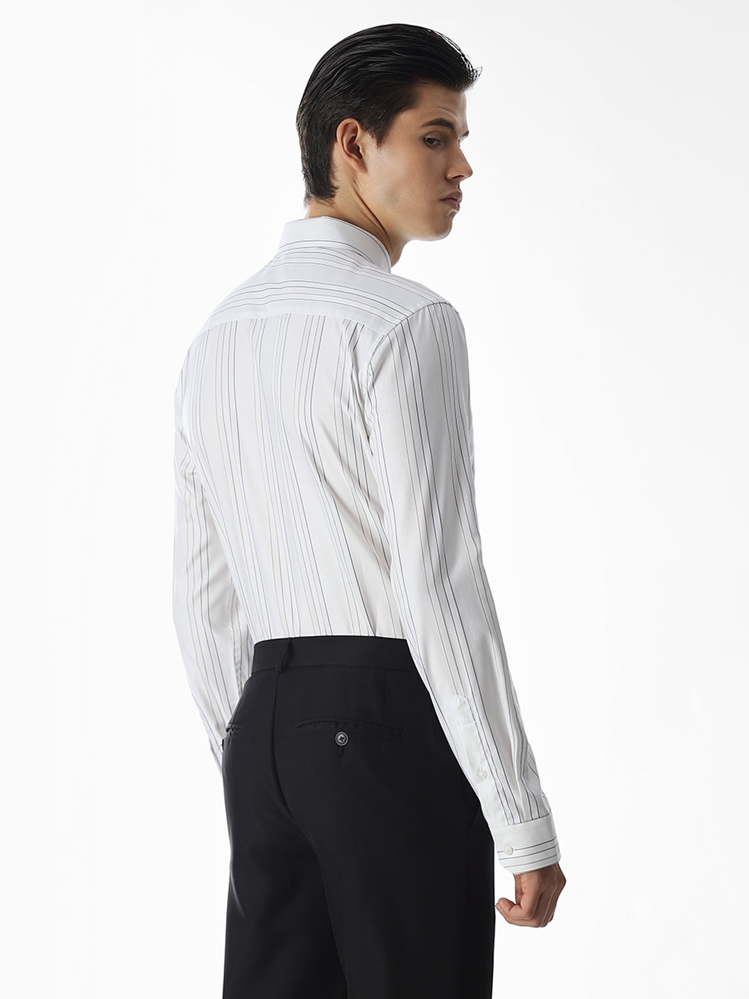 Slim Fit Striped Shirt - White
