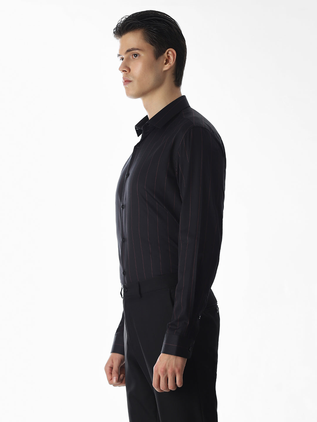 Black Striped Cotton Shirt