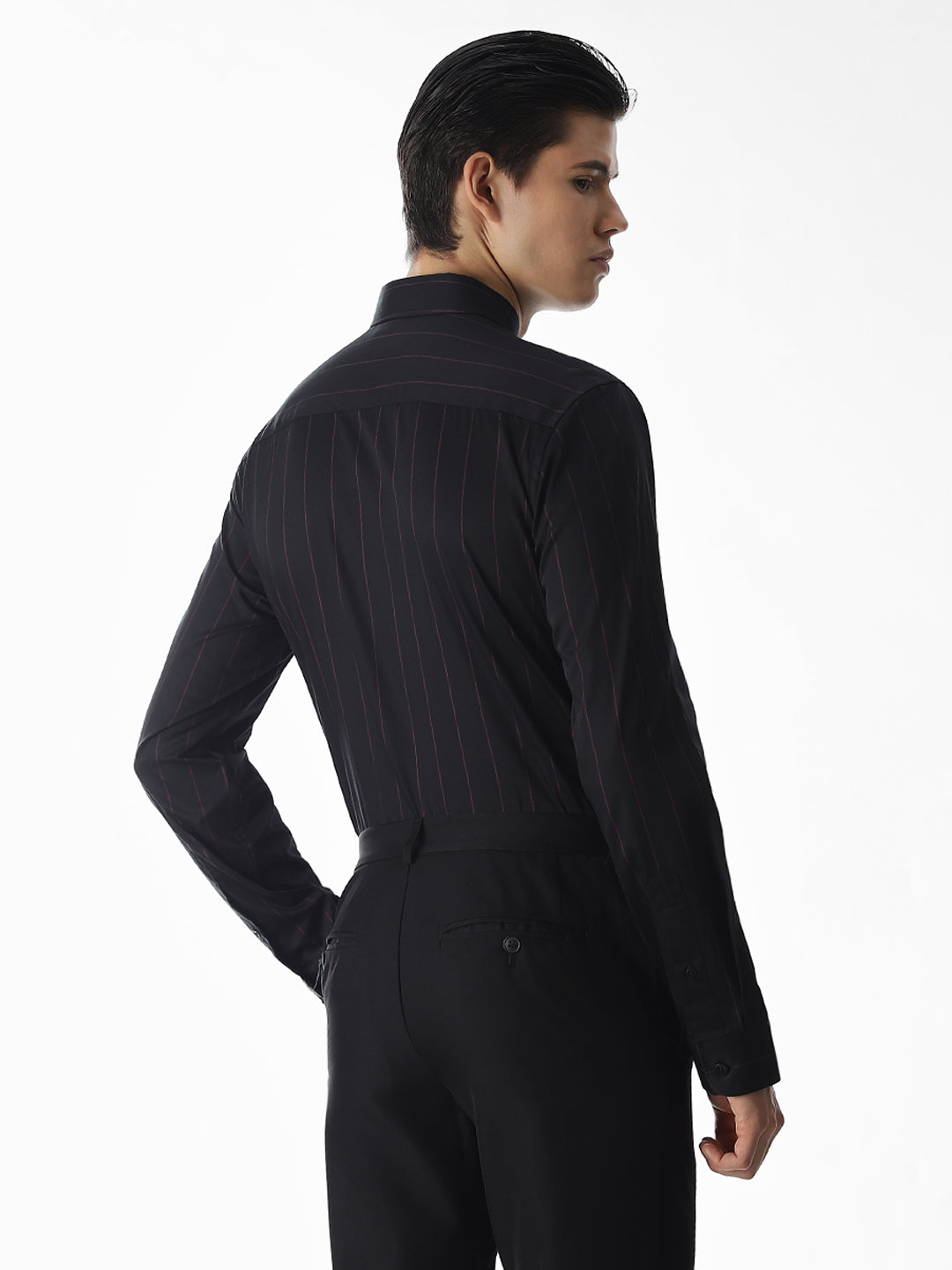 Black Striped Cotton Shirt