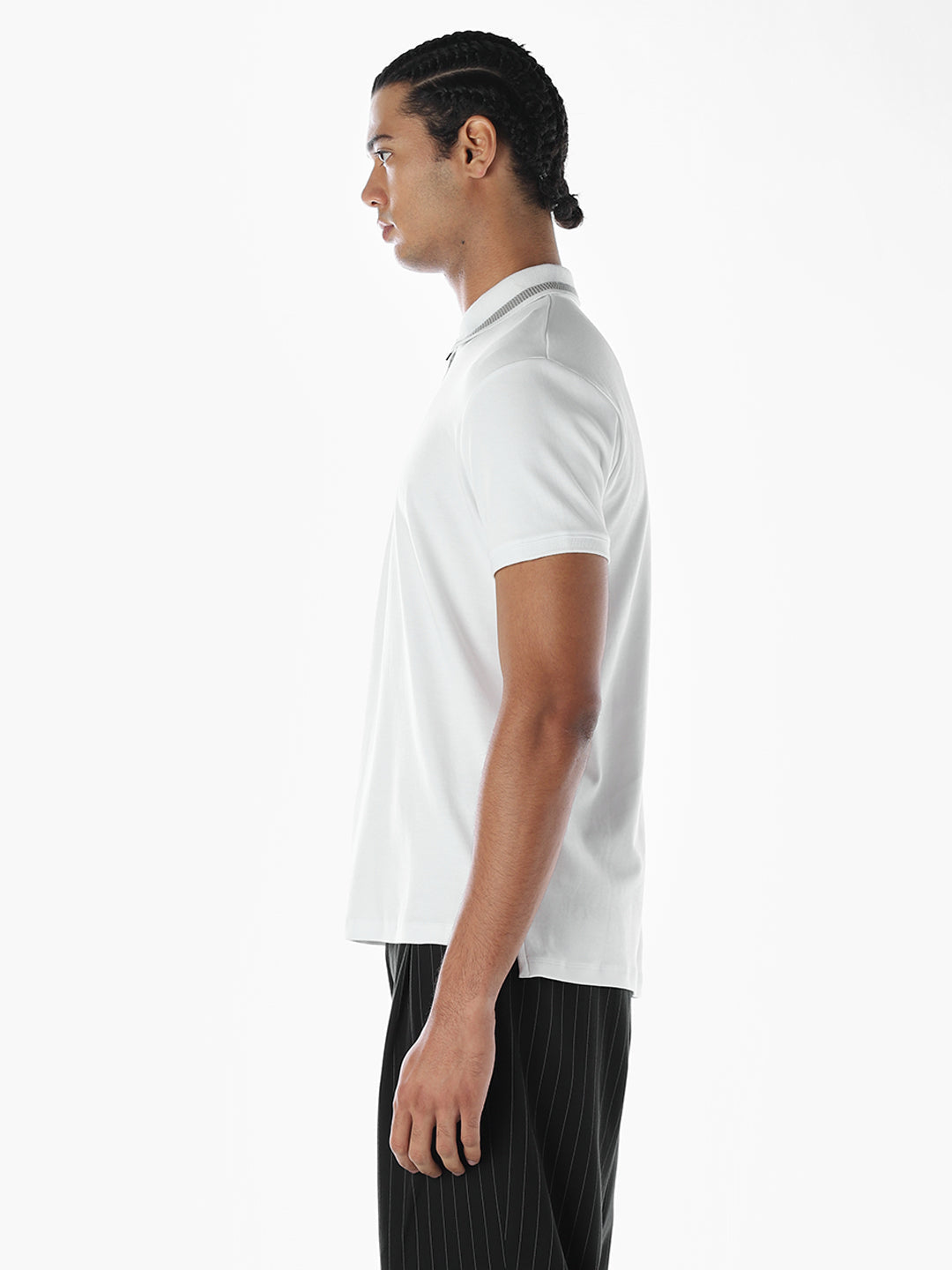 Logo Print Zipped Polo