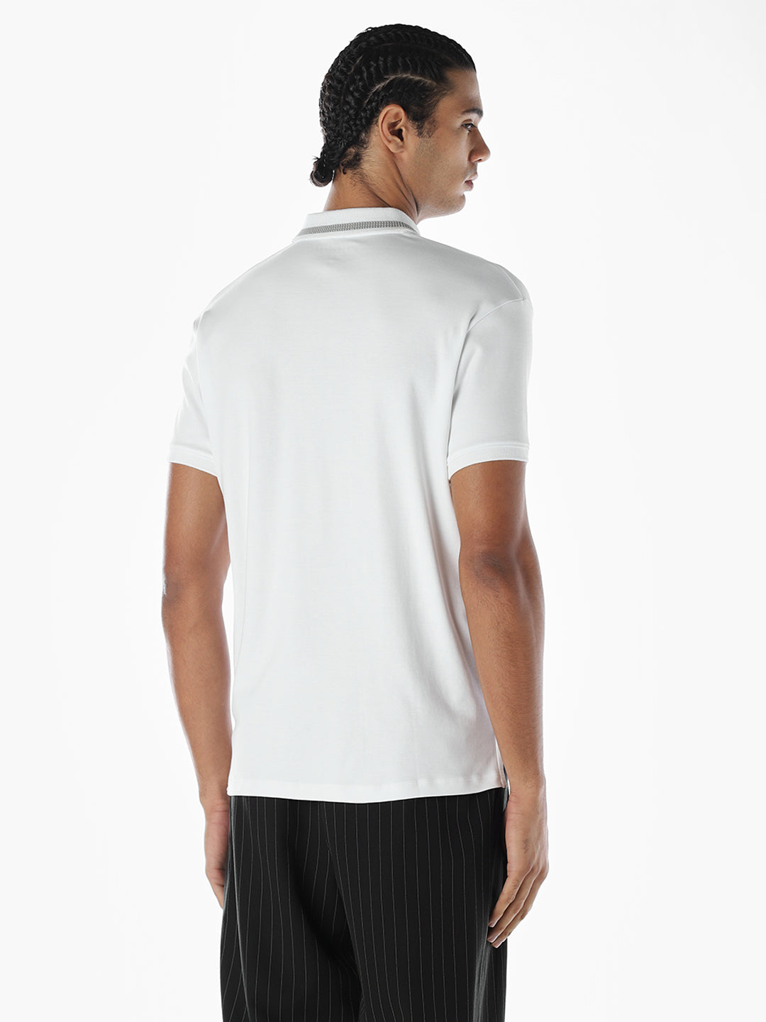 Logo Print Zipped Polo