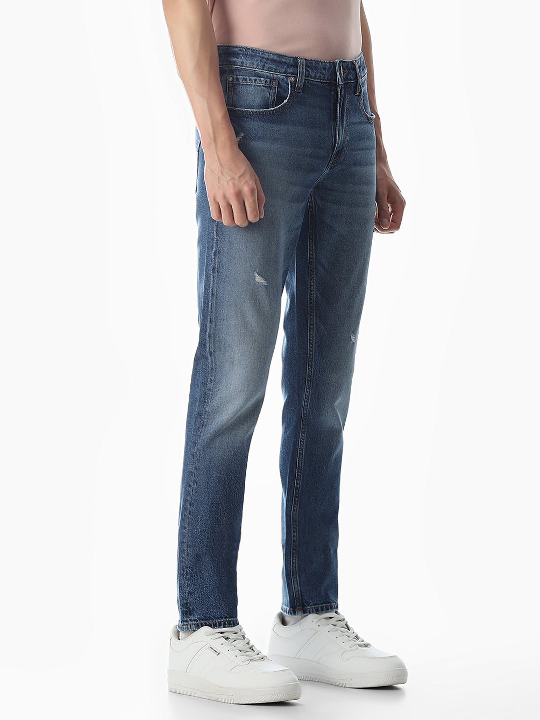 Washed Glenn Slim Fit Jeans - Medium Blue