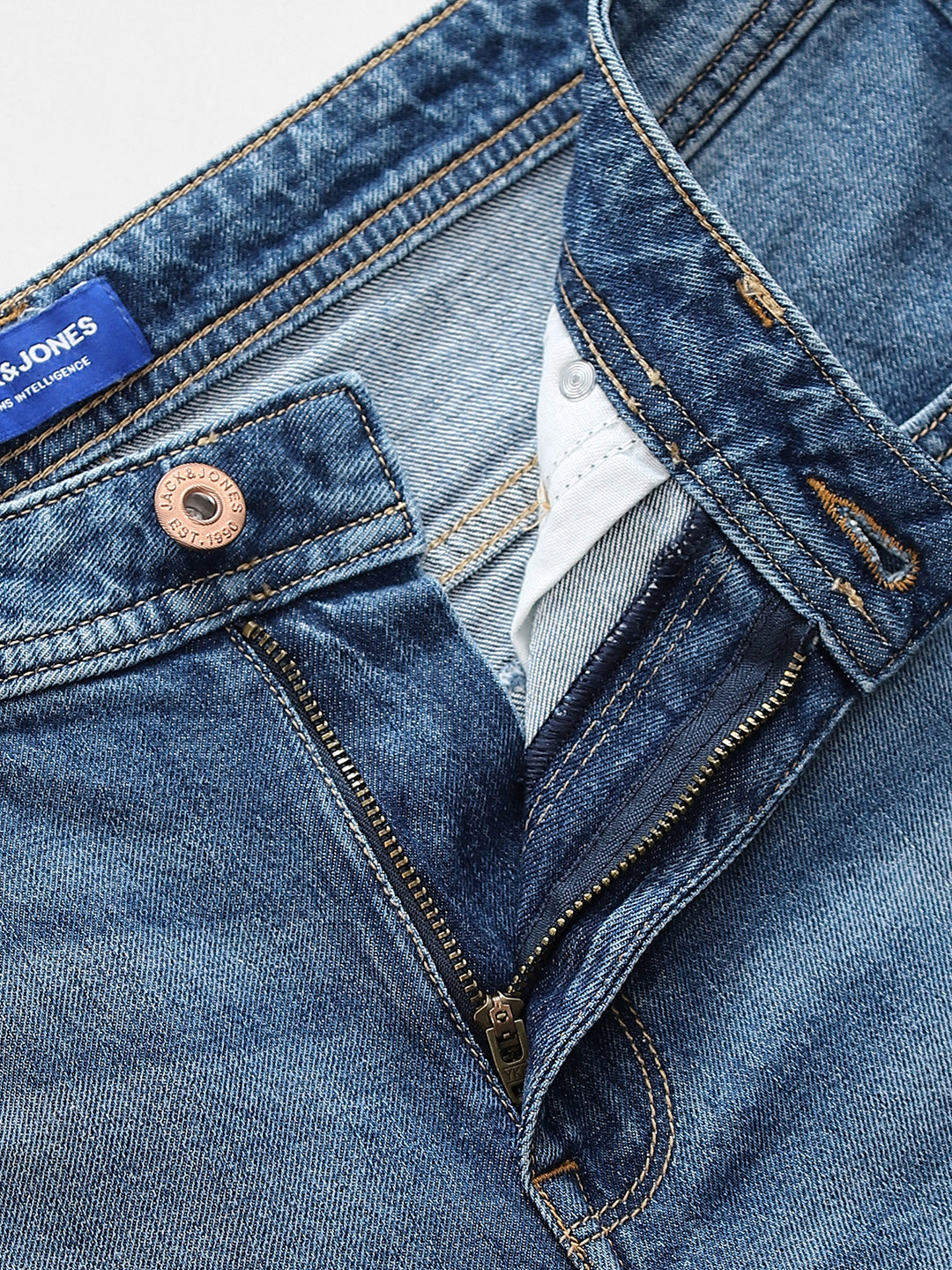 Washed Glenn Slim Fit Jeans - Medium Blue