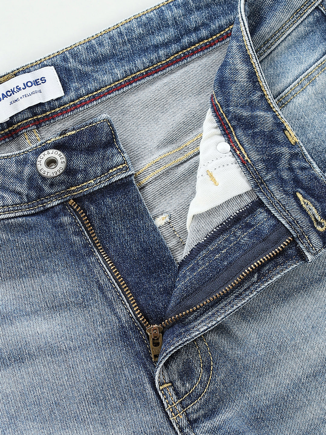 Mildly Distressed 5 Pocket Regular Fit Jeans