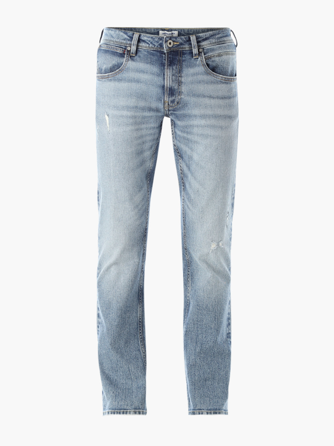 Mildly Distressed 5 Pocket Regular Fit Jeans