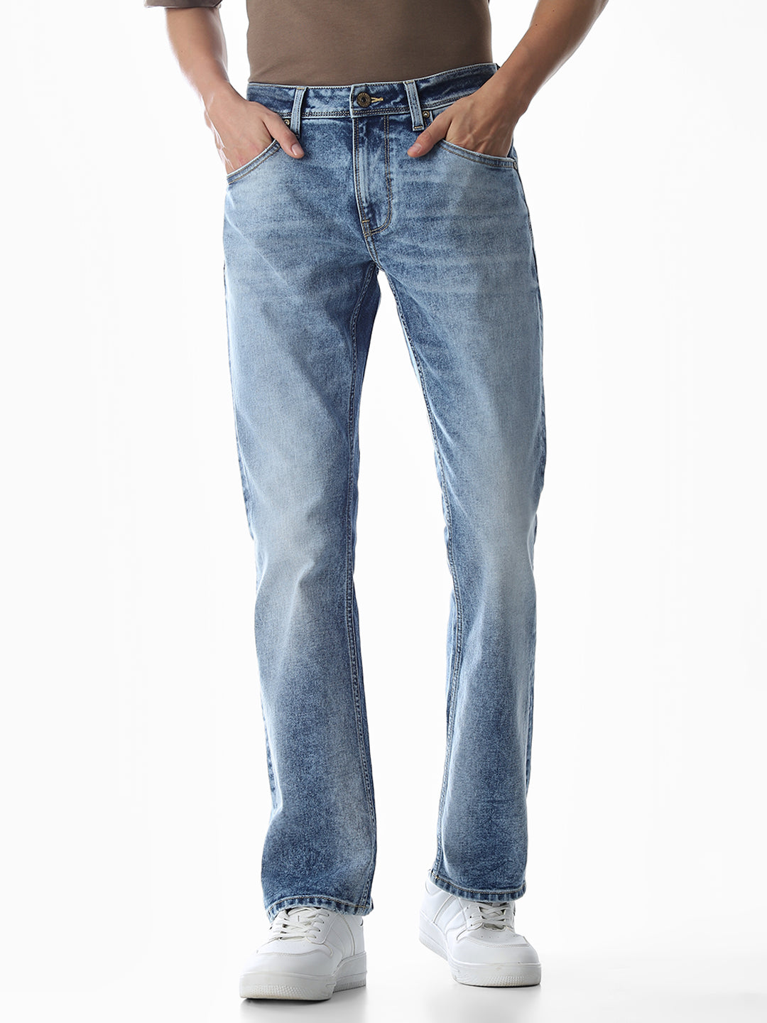 Heavily Washed Clark Regular Fit Jeans