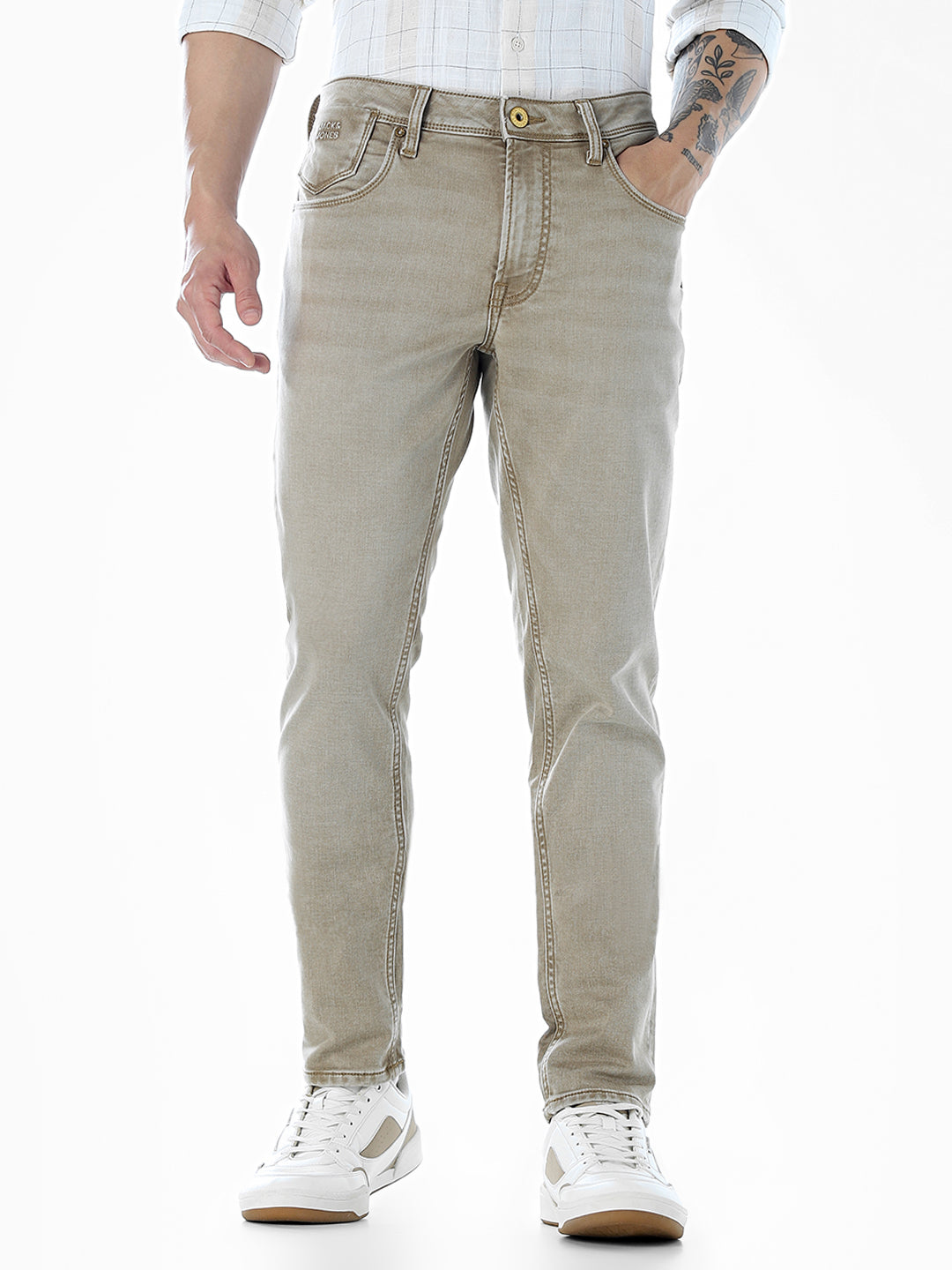 Khaki 5 Pocket Ben Skinny Jeans