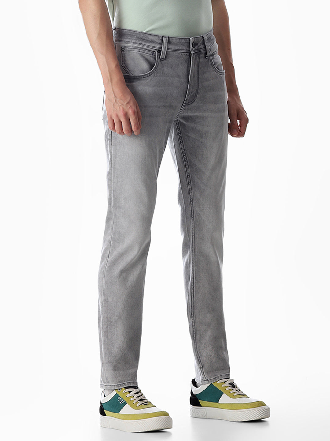 5 Pocket Ben Skinny Fit Jeans - Light Grey