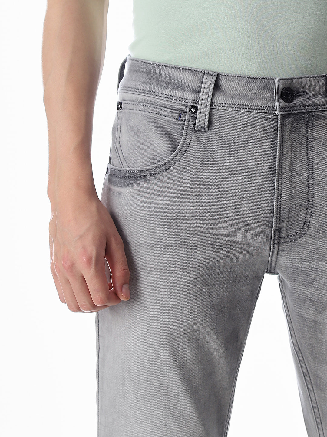 5 Pocket Ben Skinny Fit Jeans - Light Grey