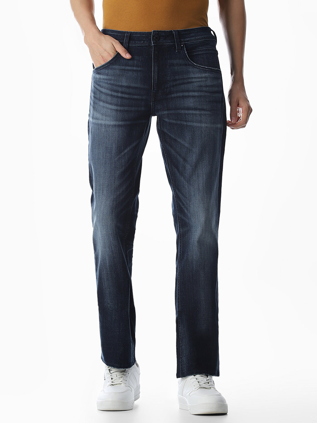 Dark Blue 5 Pocket Regular Fit Jeans