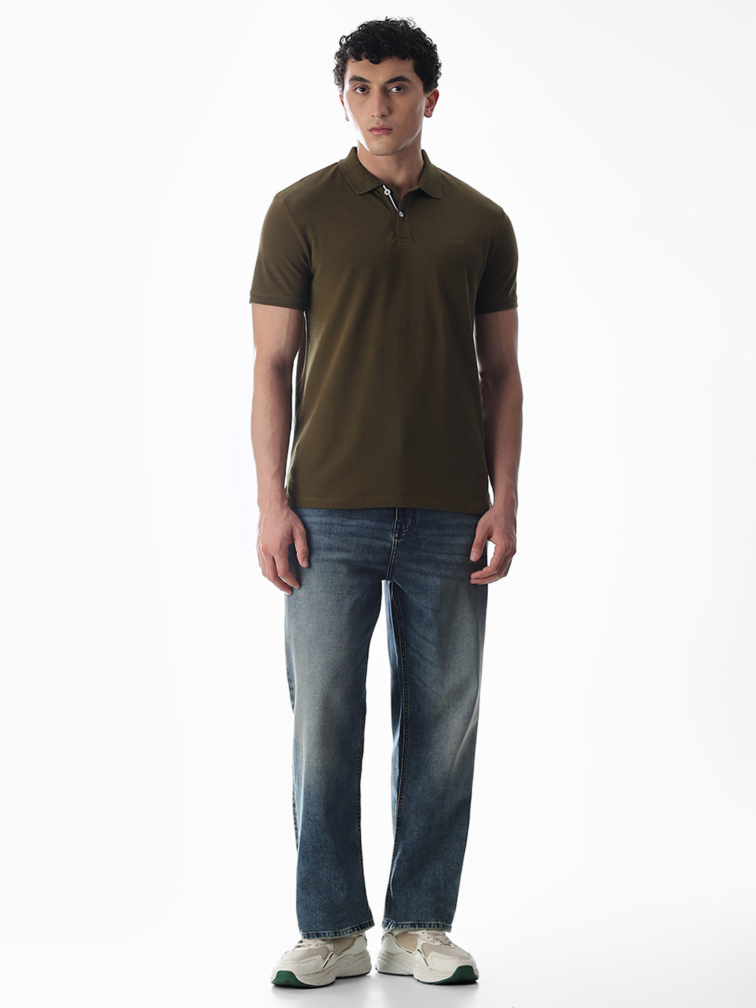 Button Placket Polo - Green