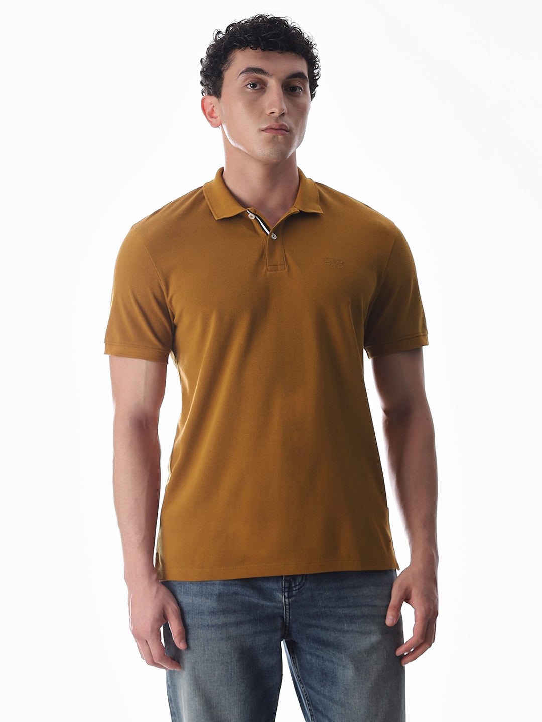 Button Placket Polo - Brown