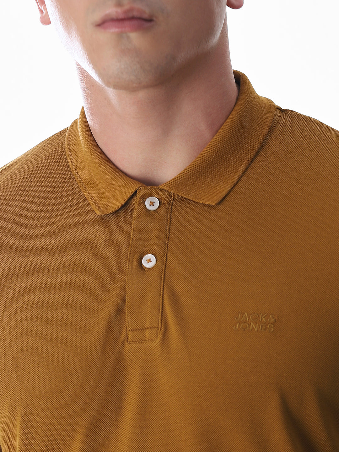 Button Placket Polo - Brown
