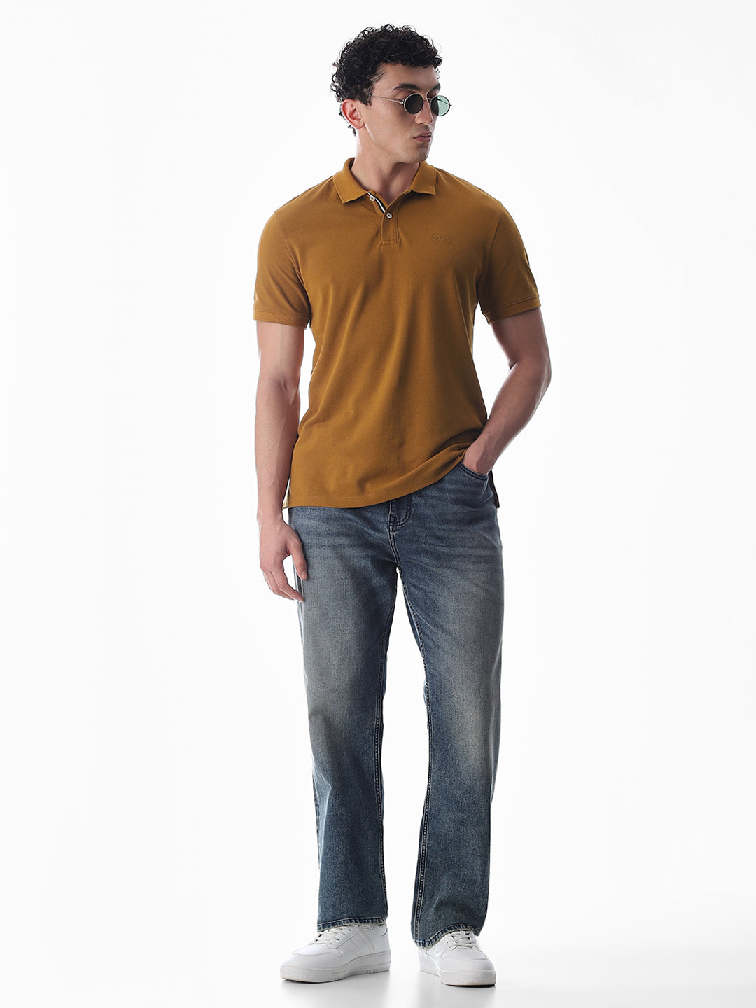 Button Placket Polo - Brown