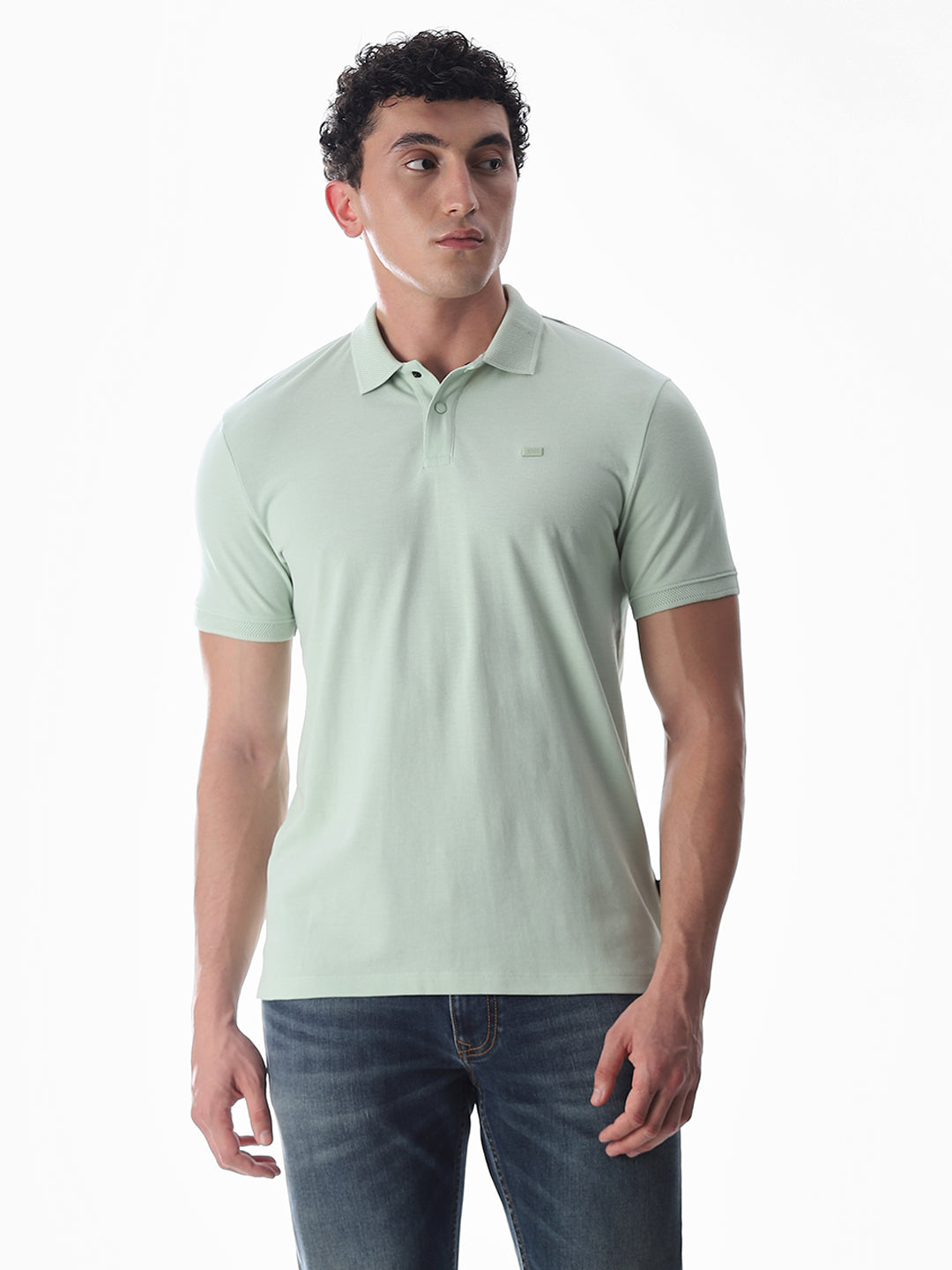 Button Placket Polo - Light Green
