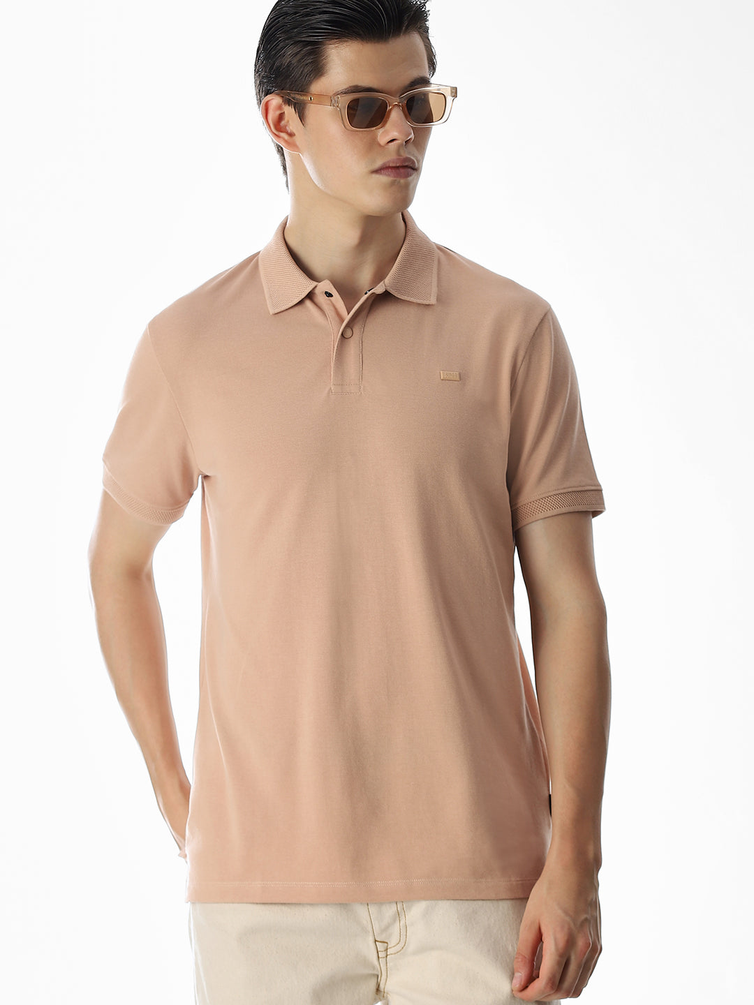 Button Placket Polo - Orange