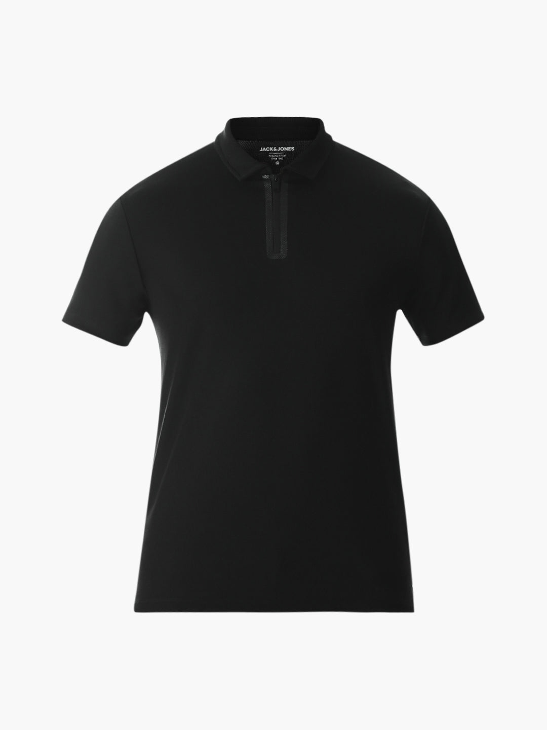Zipper Detail Polo - Black