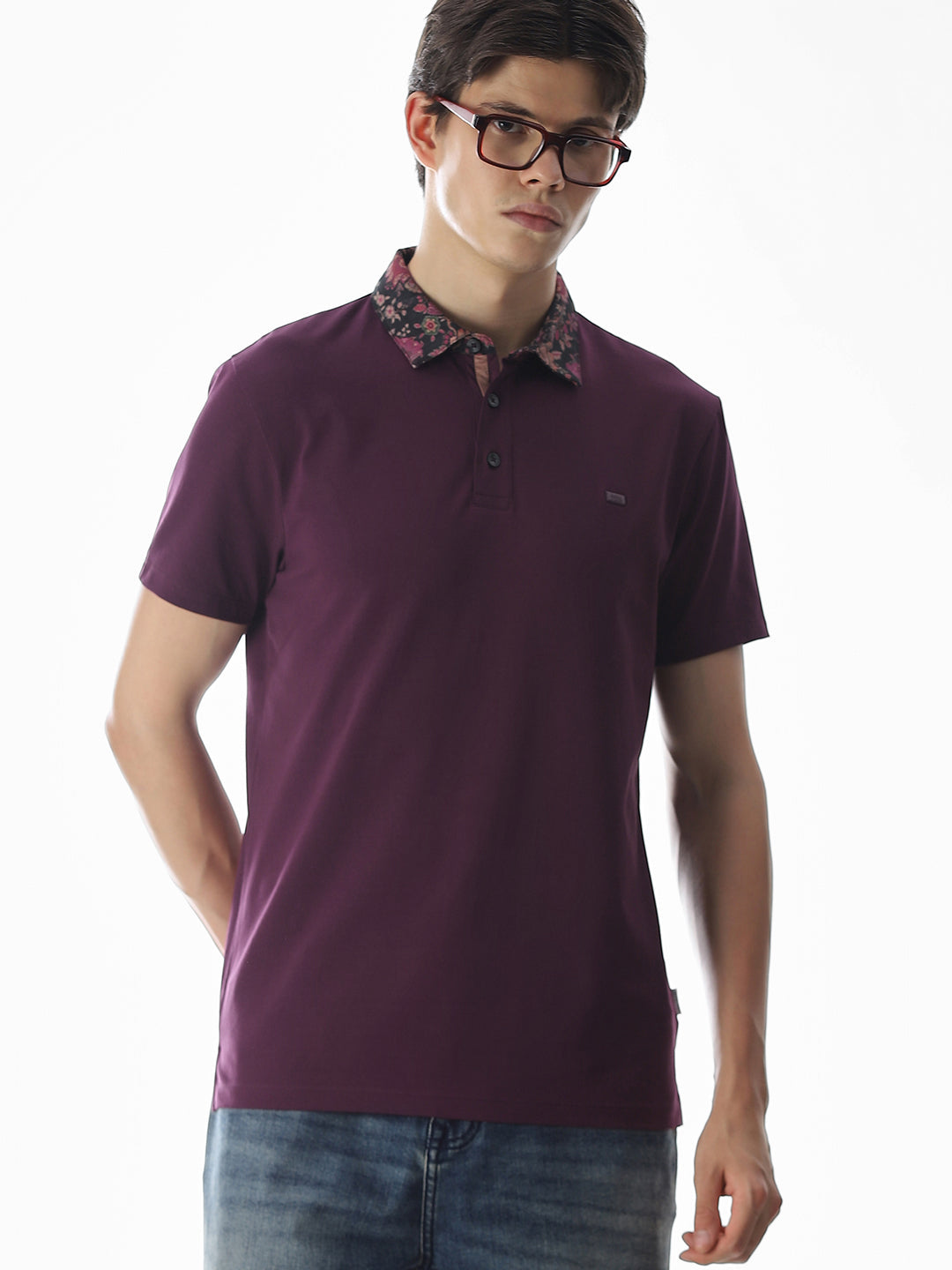 Printed Collar Regular Fit Polo