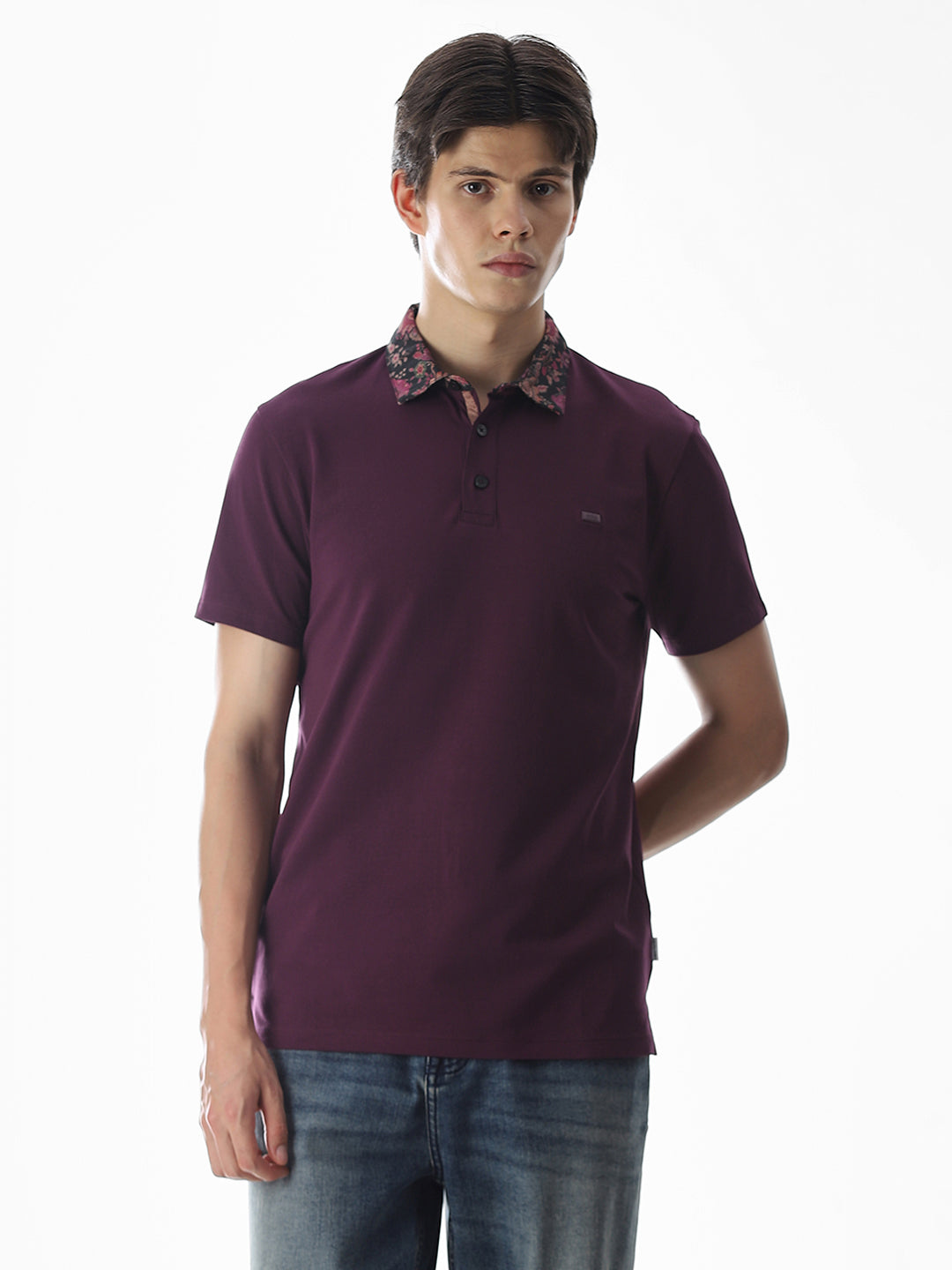 Printed Collar Regular Fit Polo