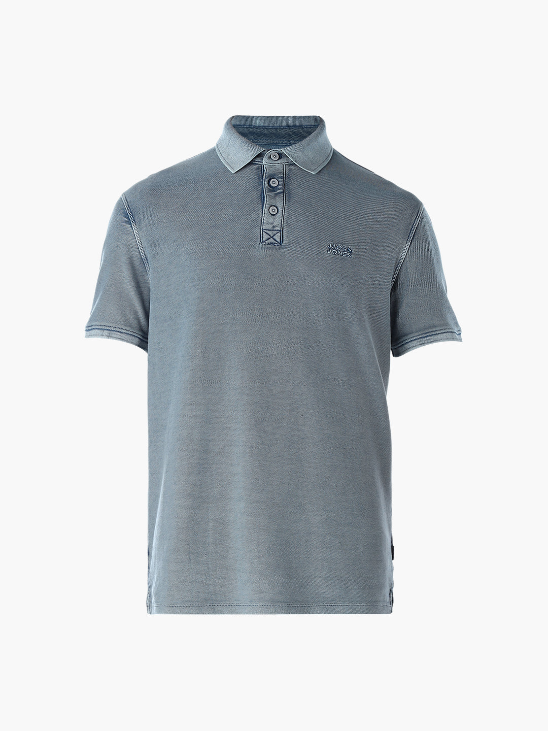 Acid Washed Cotton Polo - Blue