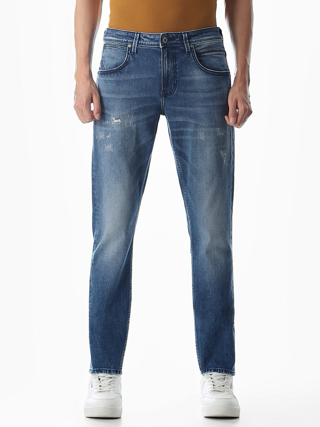 Distressed Glenn Slim Fit Jeans - Blue
