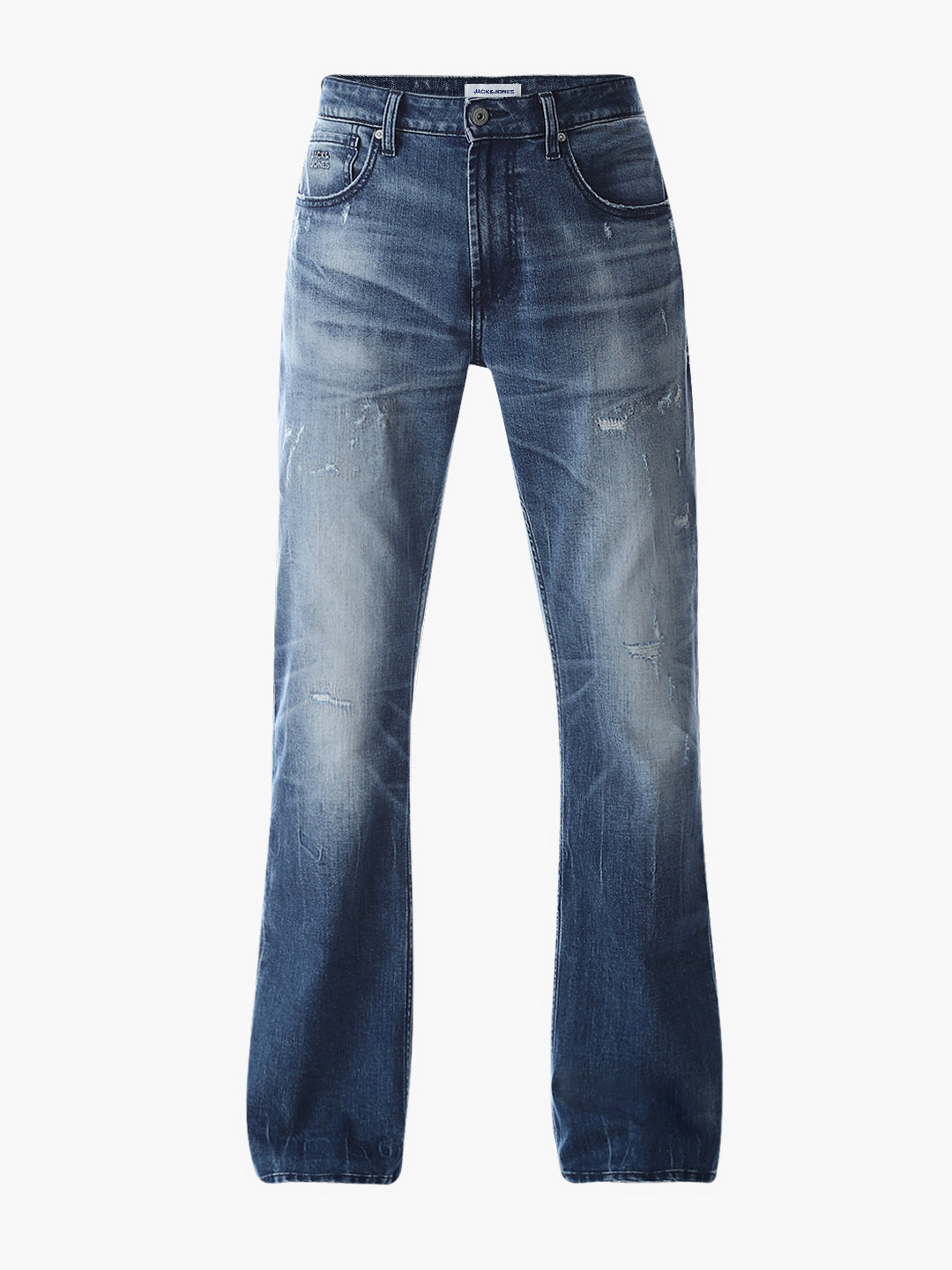 Mildly Distressed Cliff Bootcut Jeans