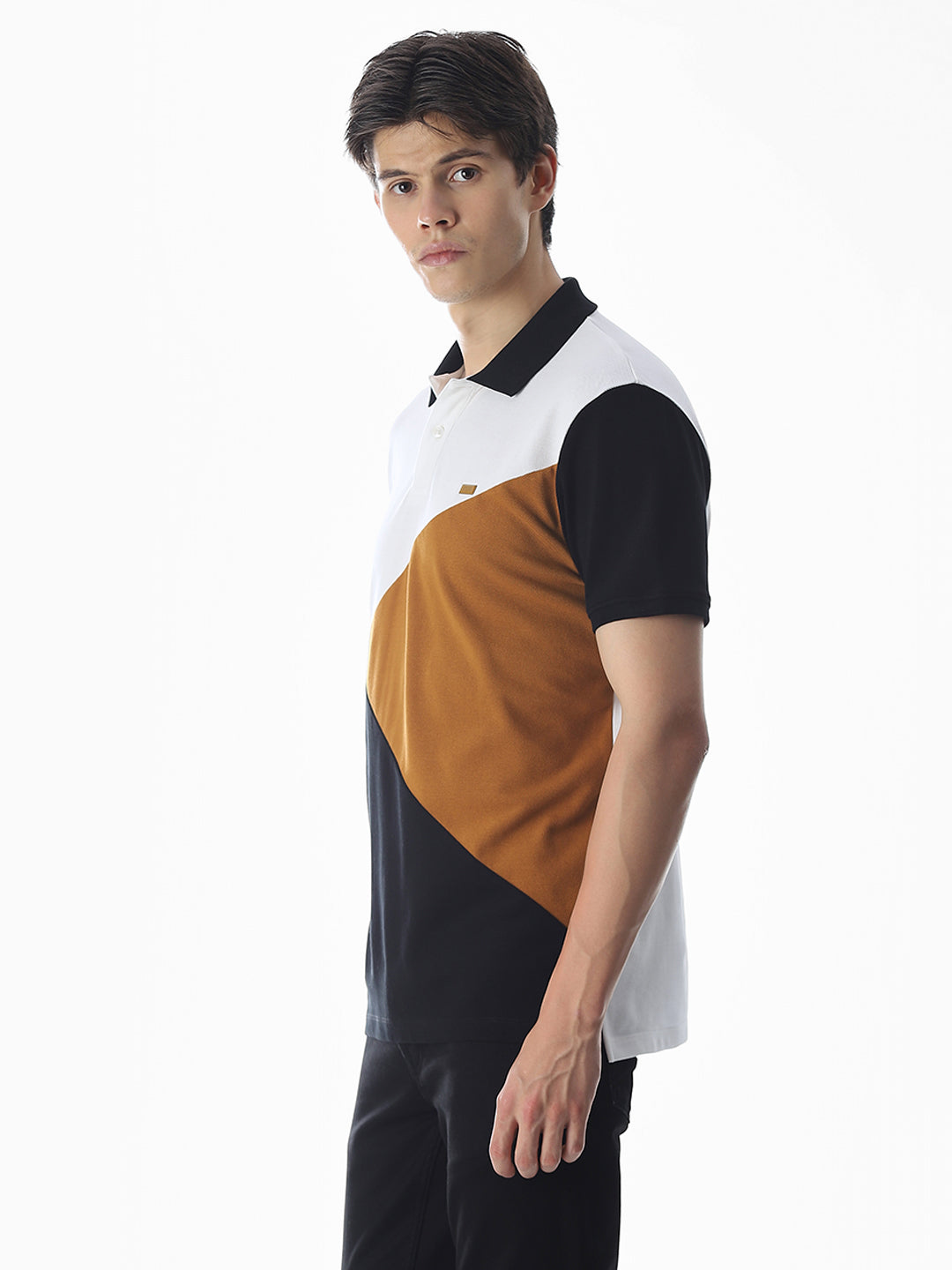Cut & Sew Colourblocked Polo