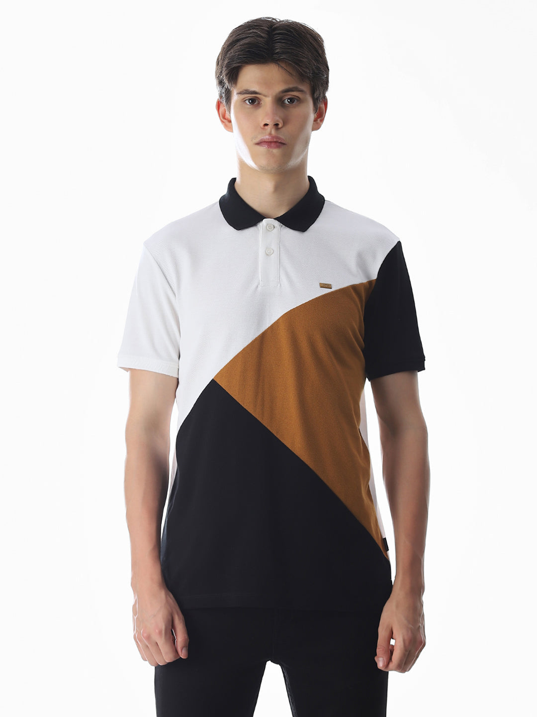 Cut & Sew Colourblocked Polo