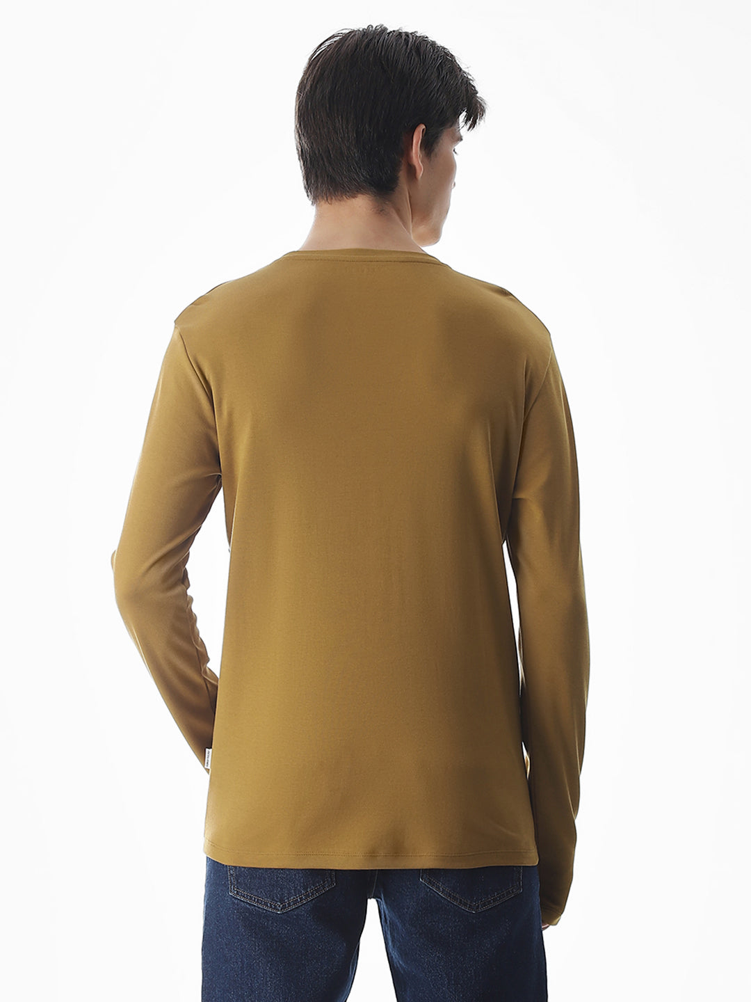 Logo Print Full Sleeves T-shirt - Brown