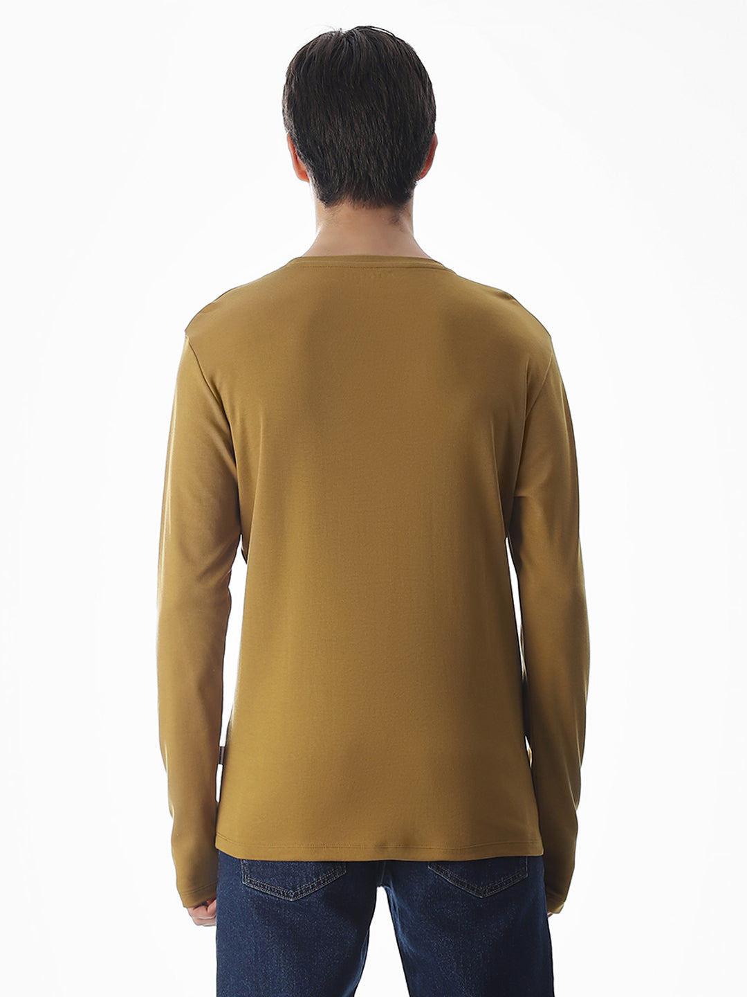 Logo Print Full Sleeves T-shirt - Brown