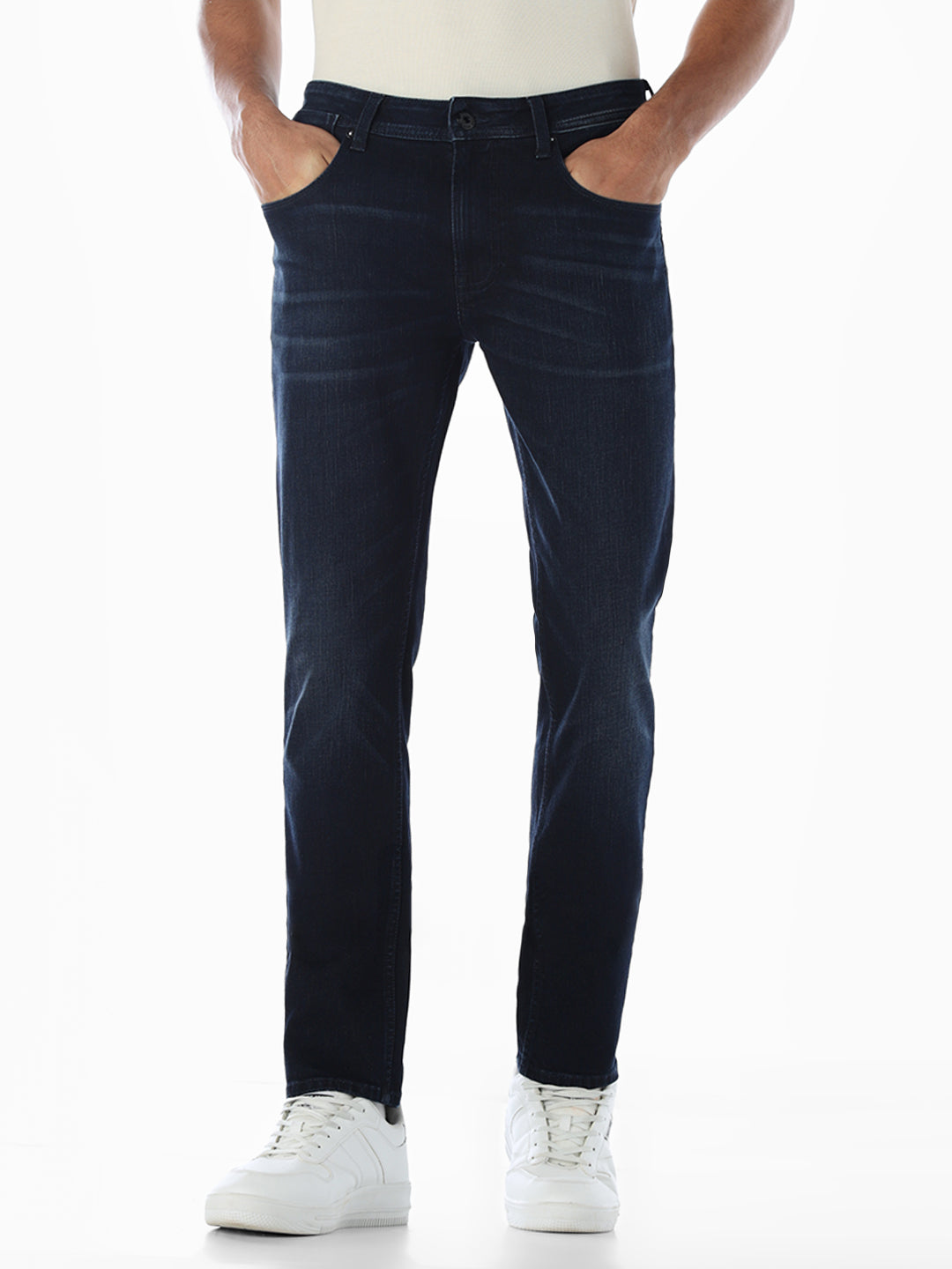 Mildly Washed 5 Pocket Skinny Jeans