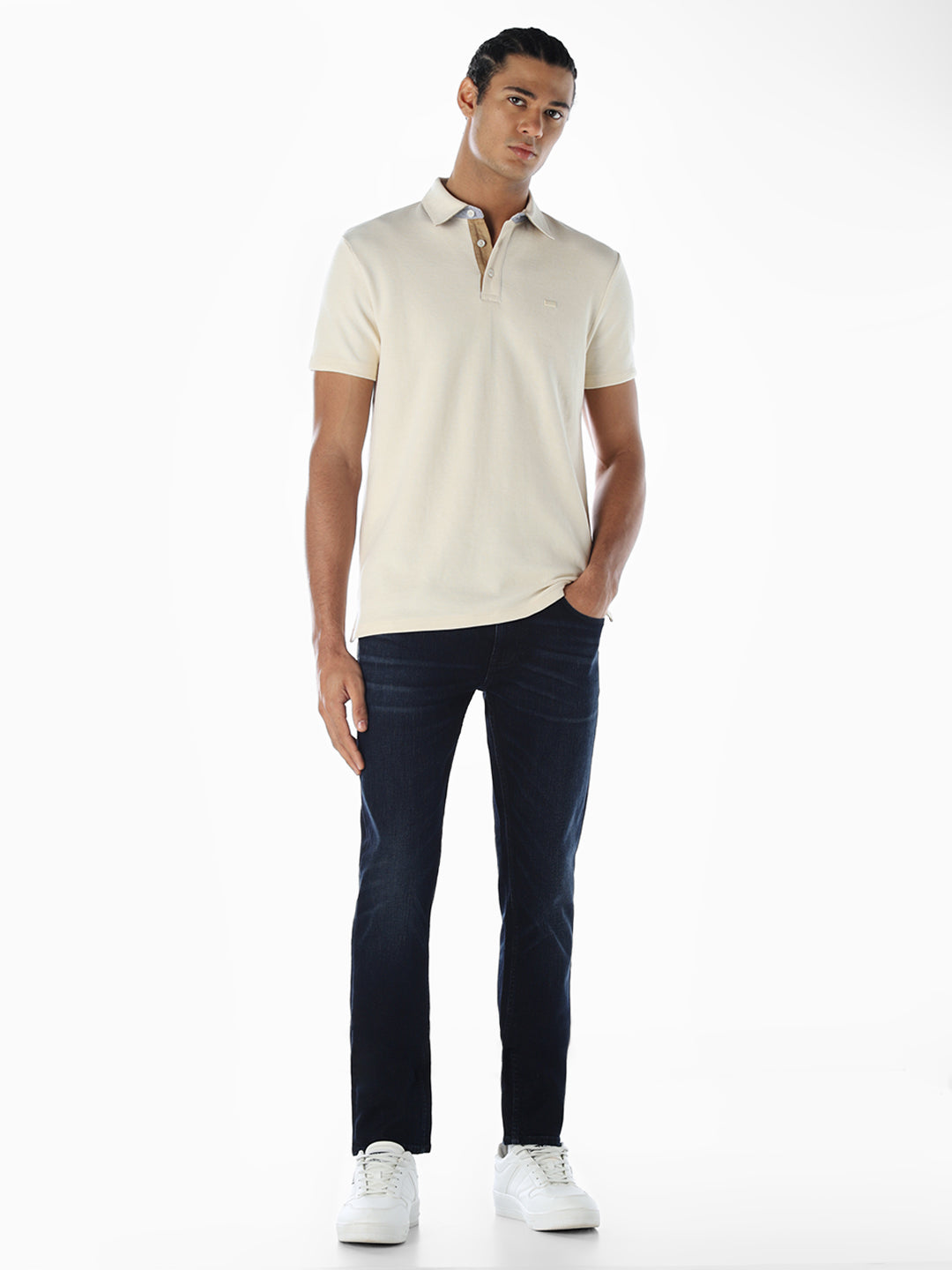 Mildly Washed 5 Pocket Skinny Jeans