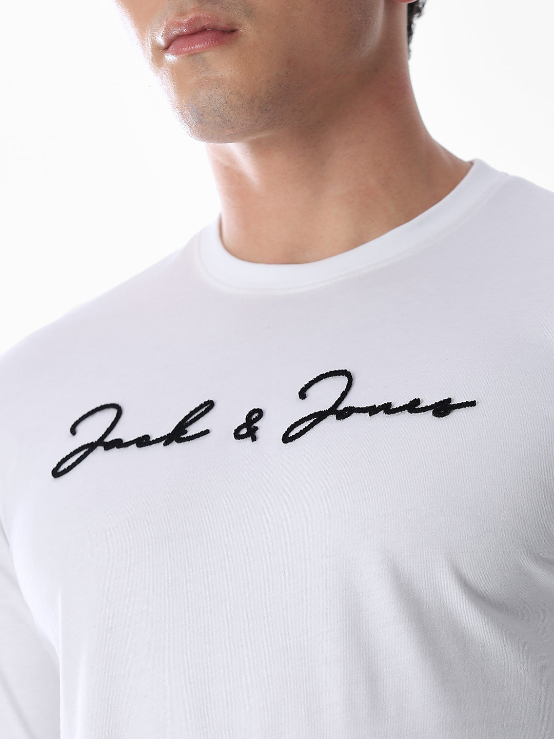 Logo Print Full Sleeves T-shirt - White