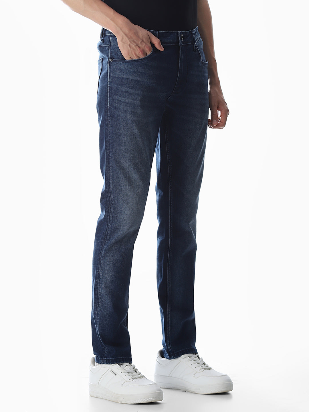 Washed Glenn Slim Fit Jeans - Dark Blue