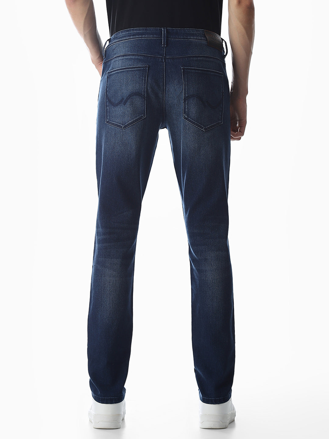 Washed Glenn Slim Fit Jeans - Dark Blue