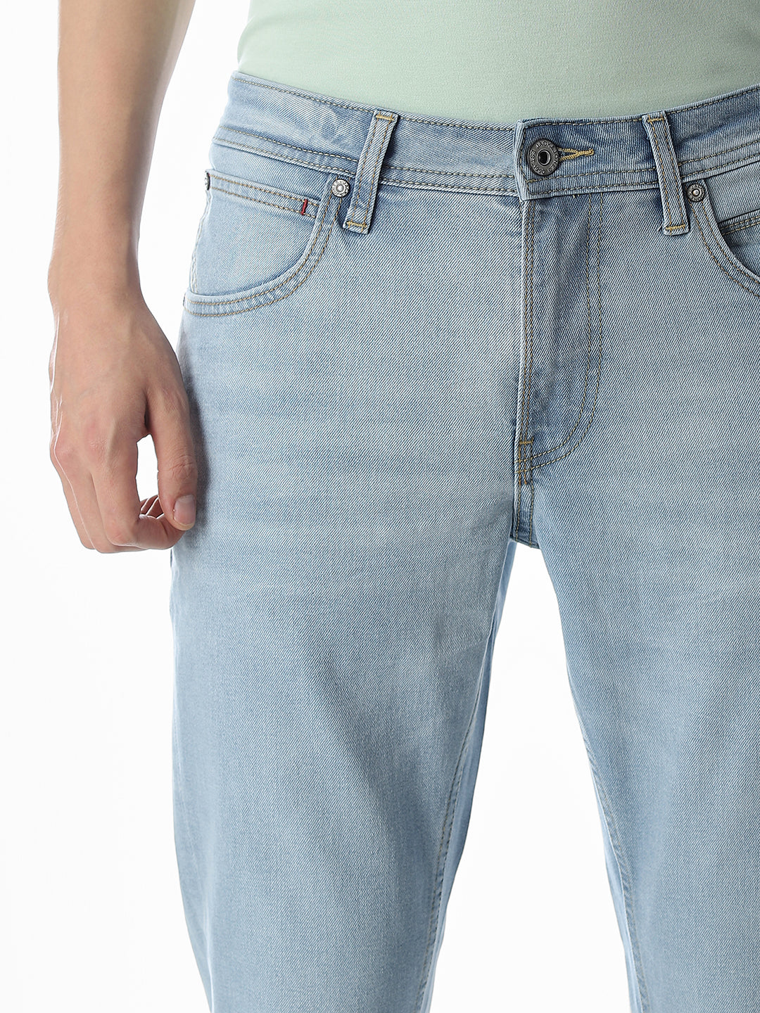 5 Pocket Cropped Brak Jeans - Light Blue