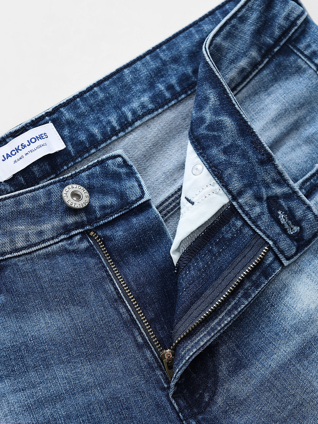 Mildly Distressed Cropped Brak Slim Jeans