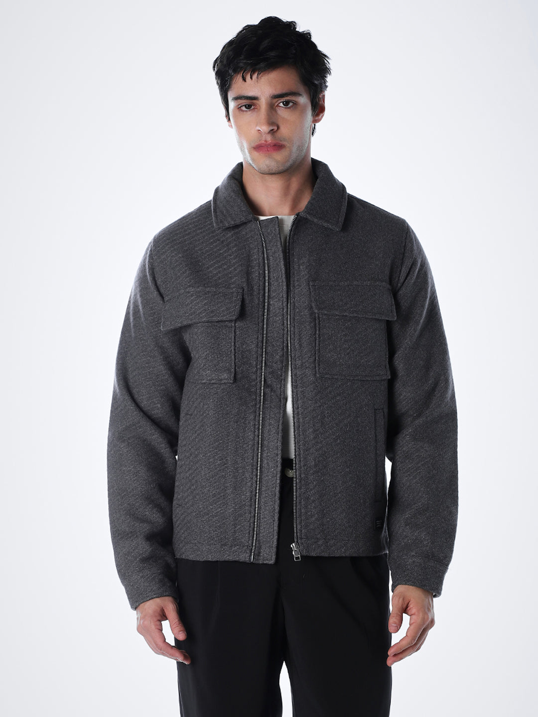 Dark Grey Zipped Jacket