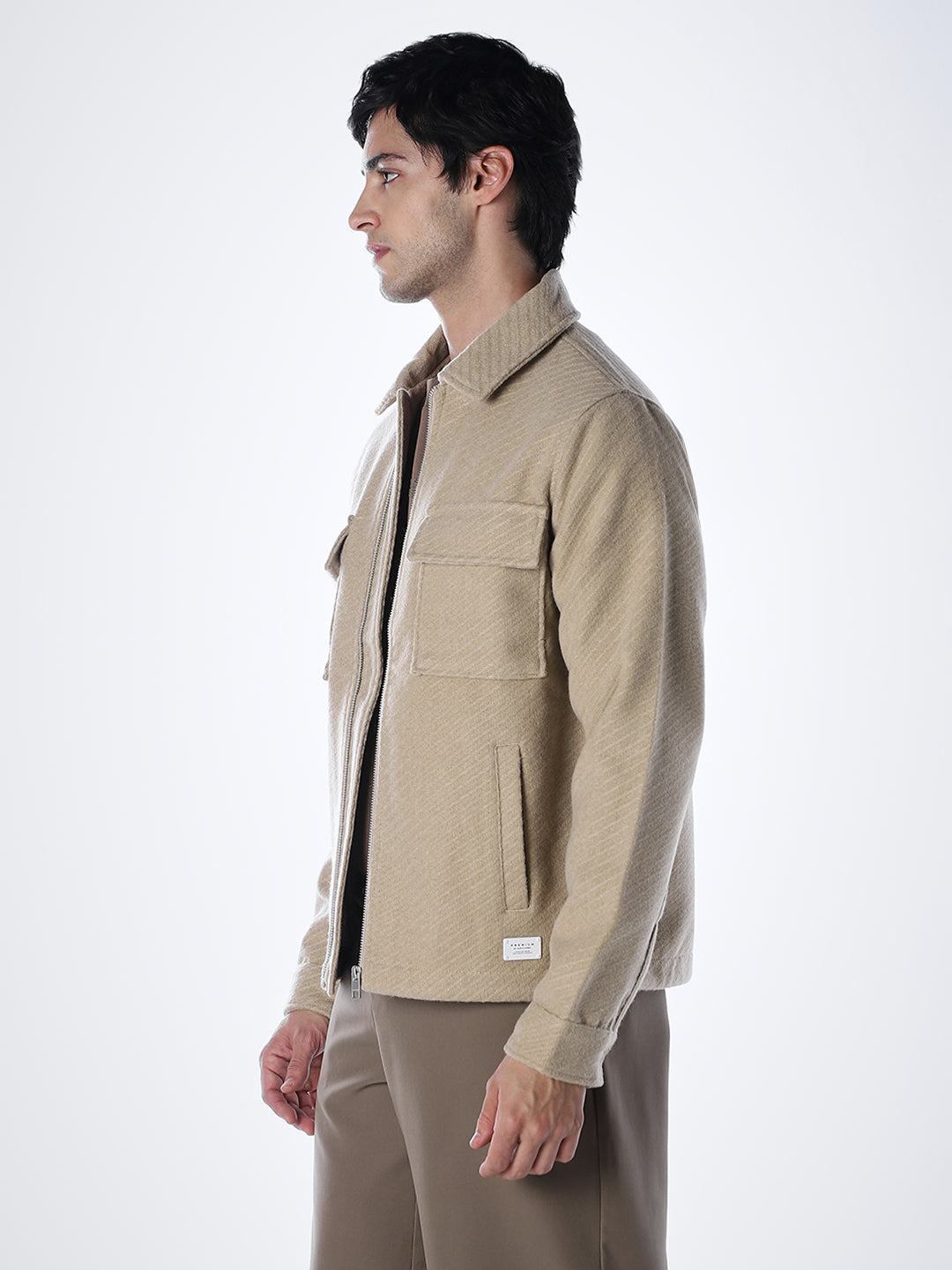 Beige Zipped Jacket