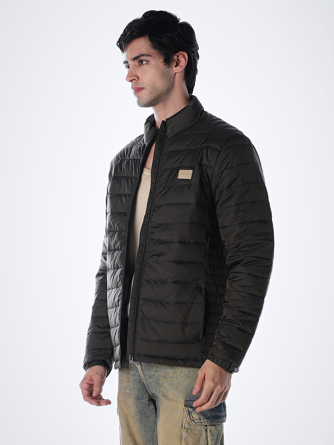 Dark Brown High Neck Jacket