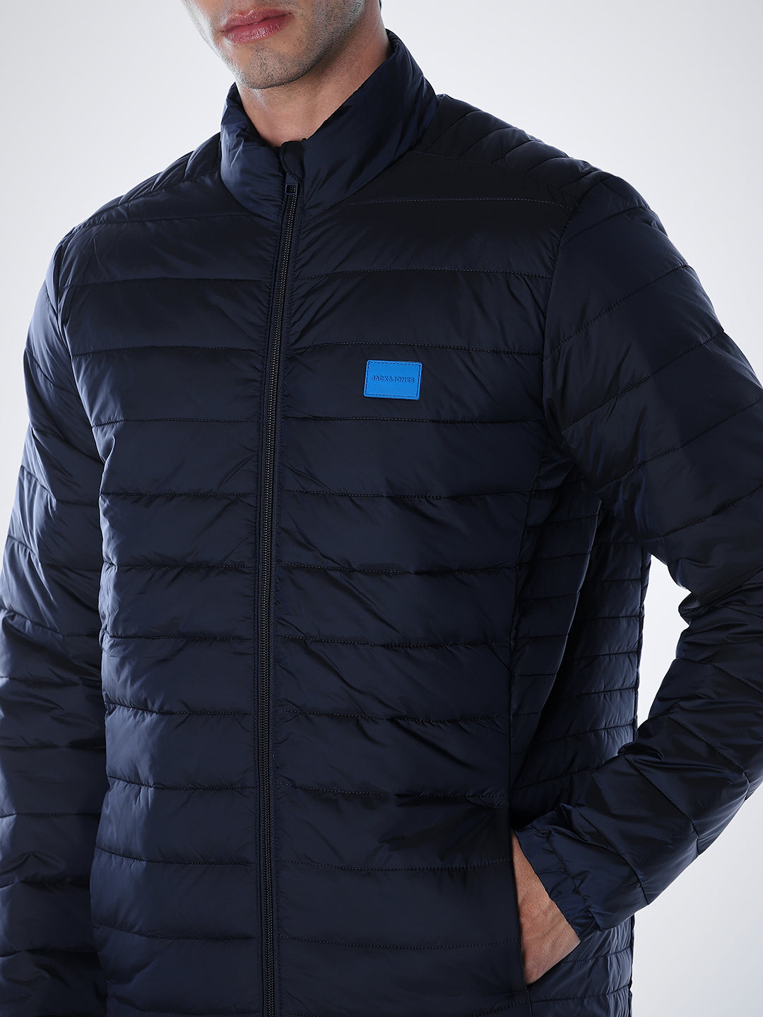 Dark Blue High Neck Jacket