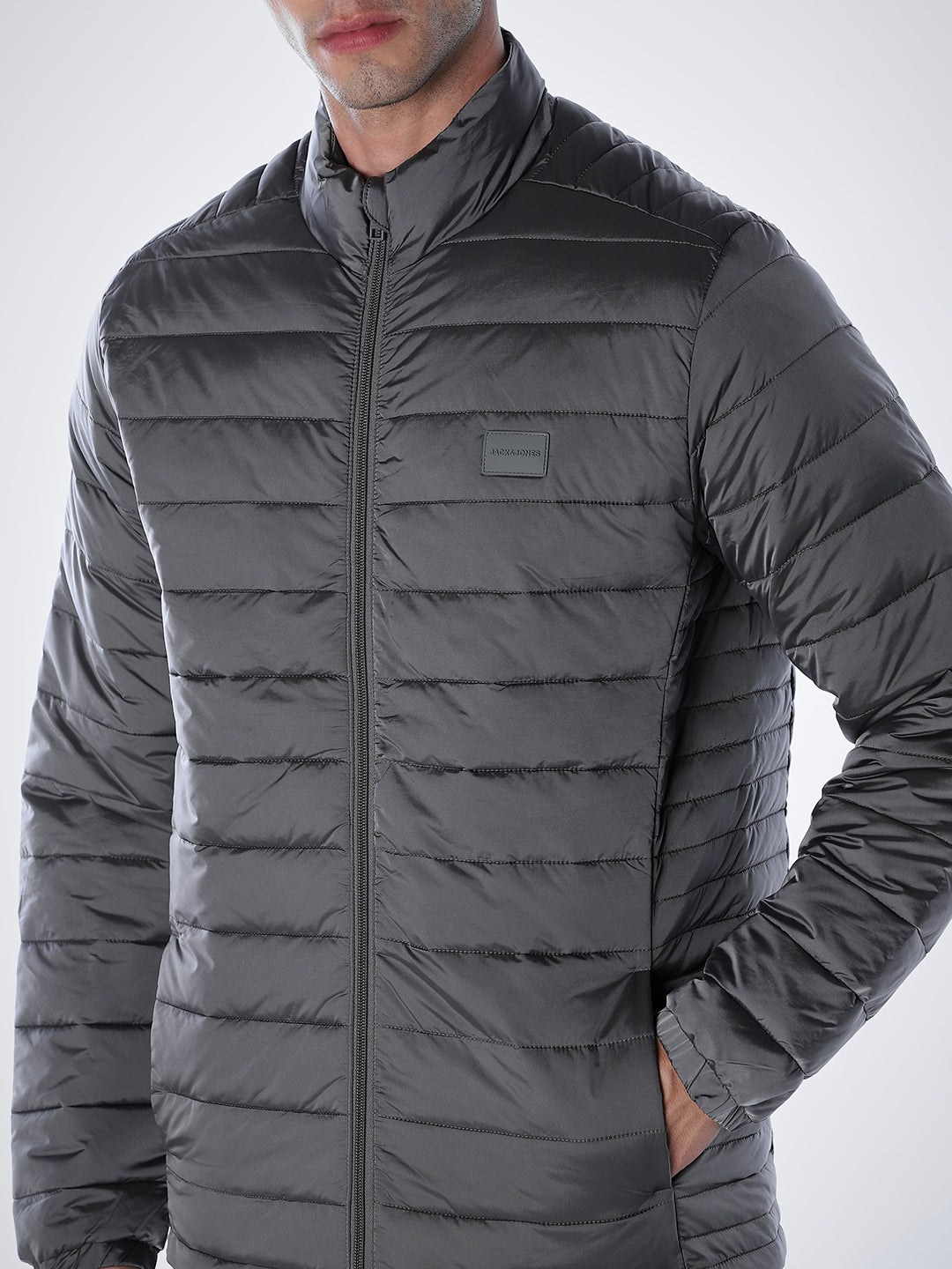 Grey High Neck Jacket