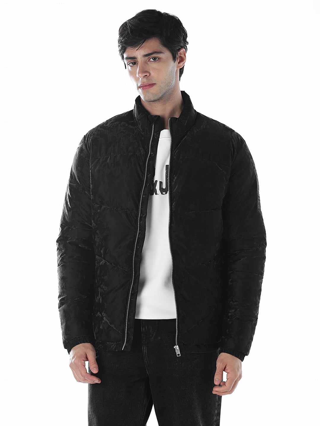 Zip-Up High Neck Puffer Jacket