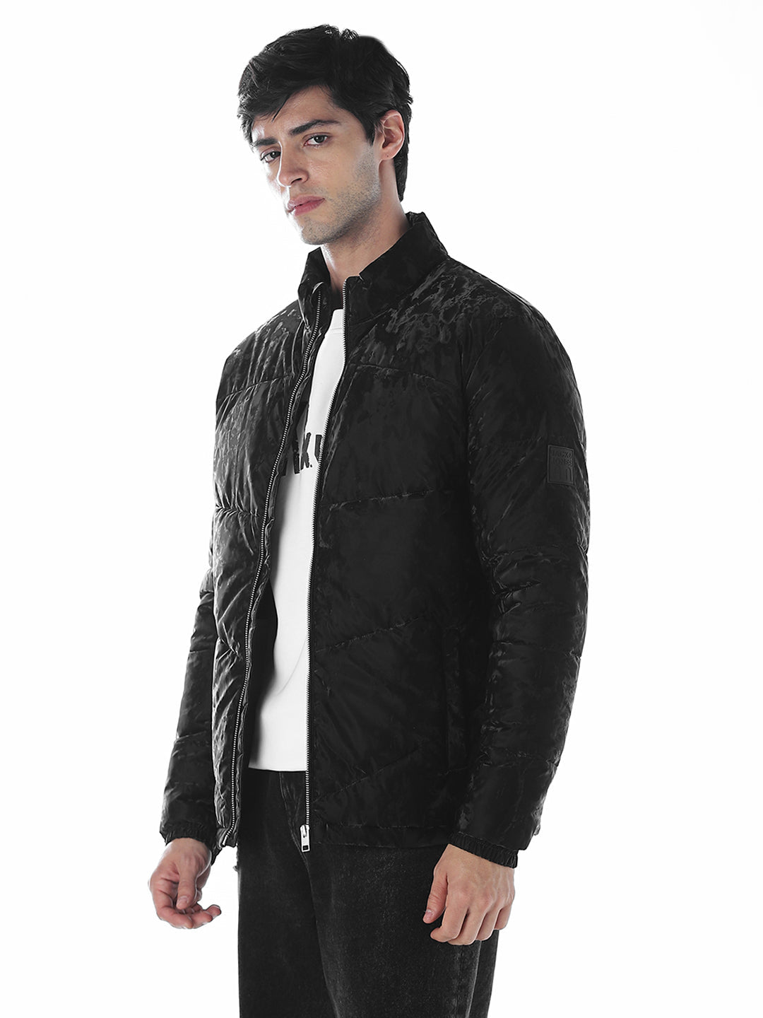 Zip-Up High Neck Puffer Jacket