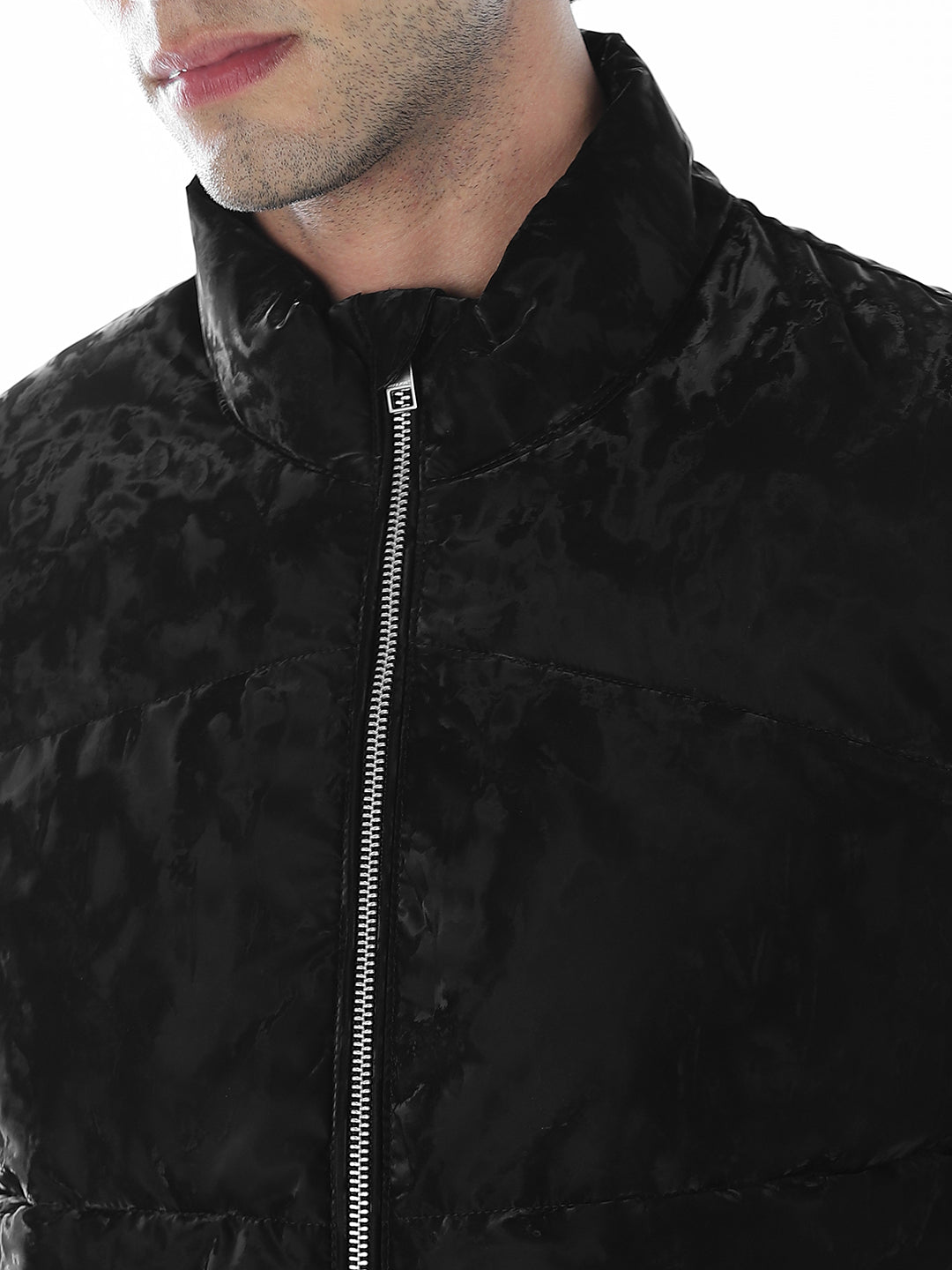 Zip-Up High Neck Puffer Jacket