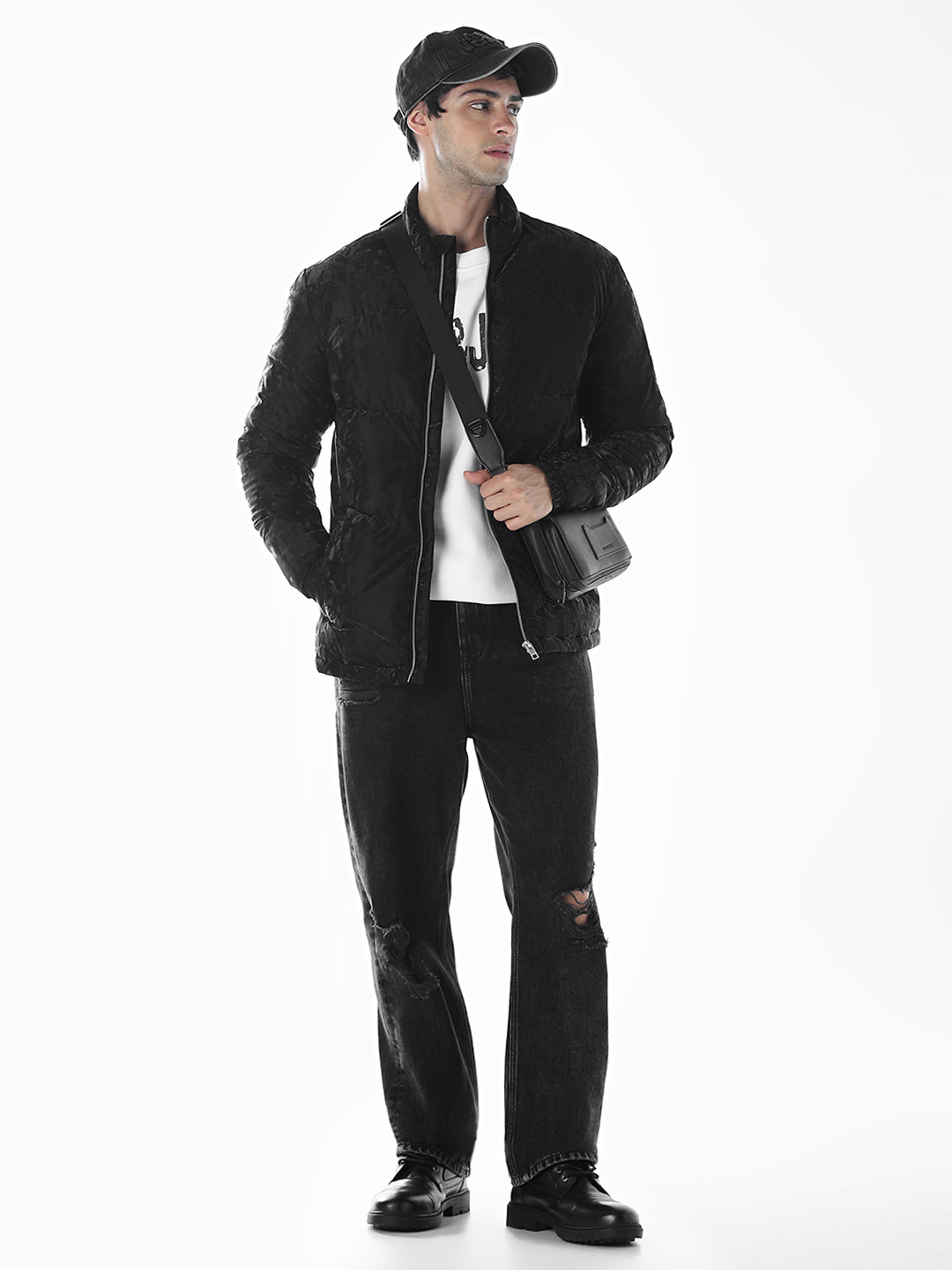 Zip-Up High Neck Puffer Jacket