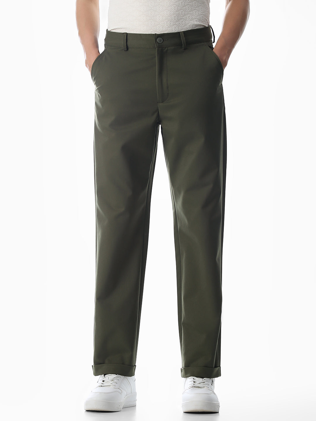 4 Pocket Non-Stretch Chino Pants - Olive