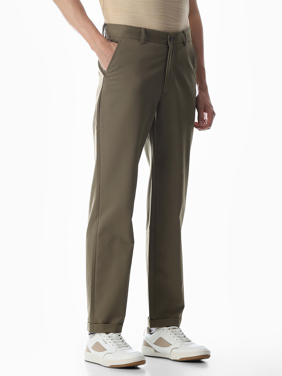 4 Pocket Non-Stretch Chino Pants - Green