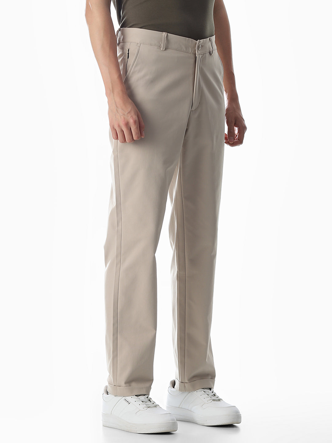 4 Pocket Non-Stretch Chino Pants - Beige