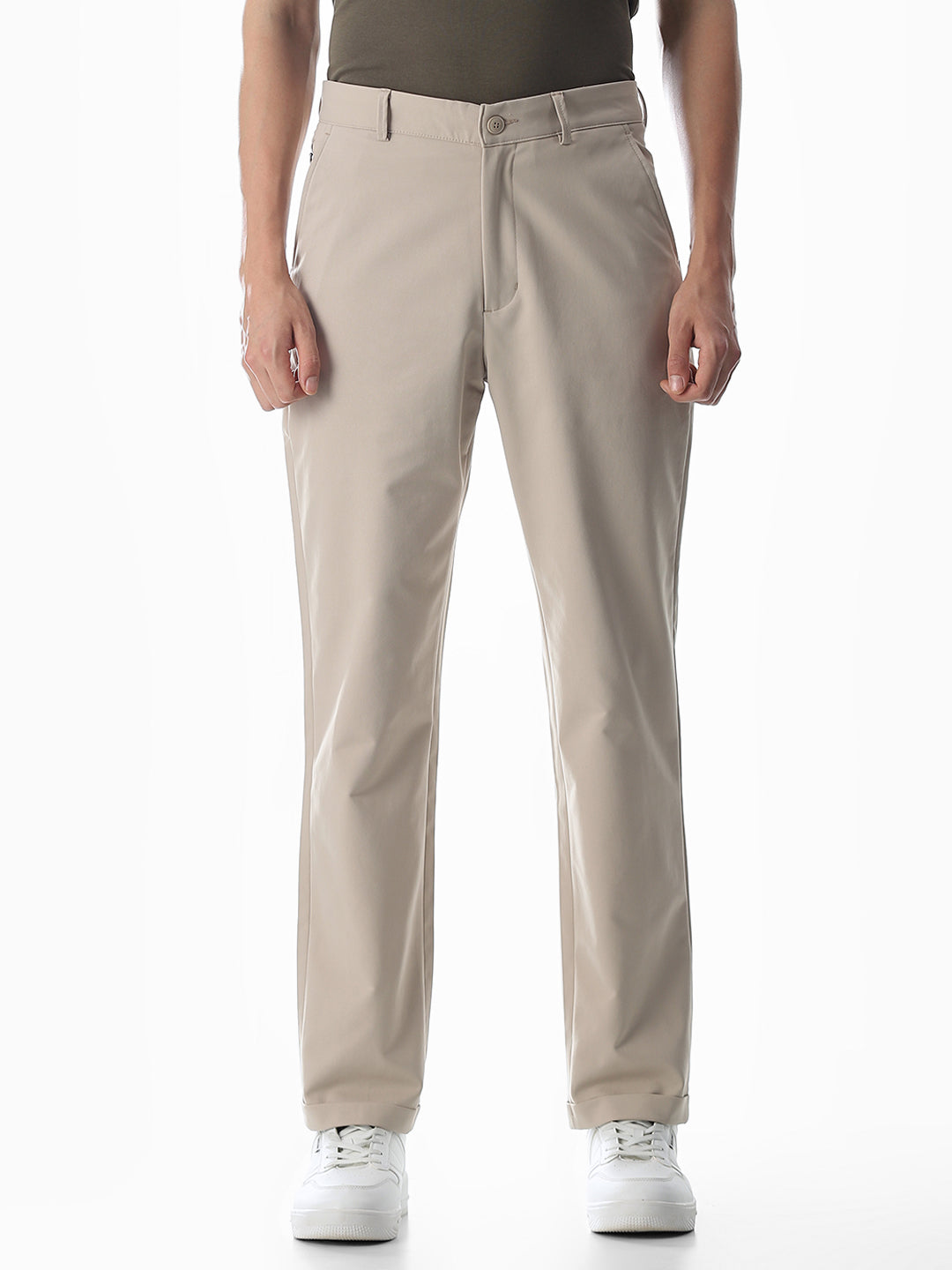 4 Pocket Non-Stretch Chino Pants - Beige
